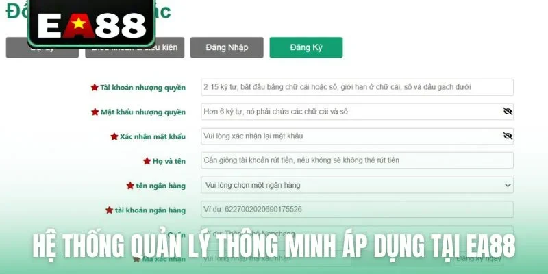 Hệ thống quản lý thông minh áp dụng tại EA88